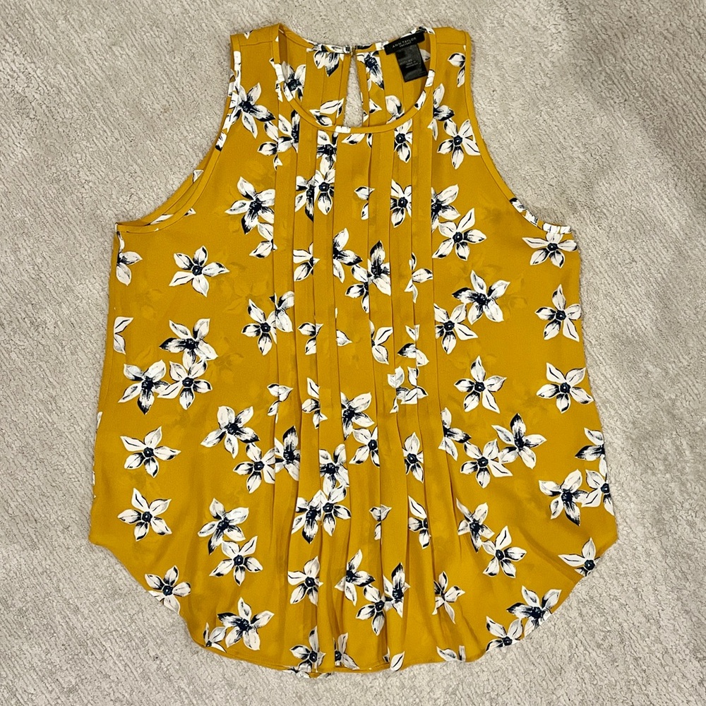 Ann Taylor Floral Sleeveless Blouse